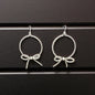 Pretty Bow - Sterling Silver Pearl Hoops- Hook Earrings - Handcrafted Native American