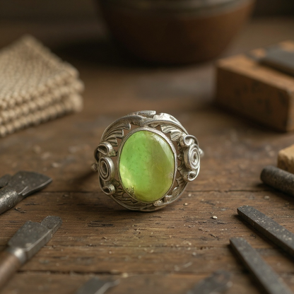 Handcrafted Navajo Palomino Turquoise Sterling Silver Statement Ring