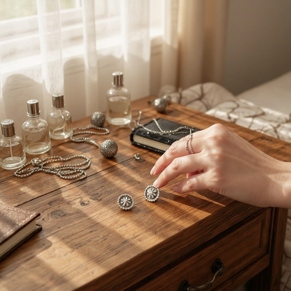 Handcrafted Native American Sterling Silver Stud Earrings