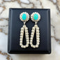 Large Dangle Earrings - Sterling Silver and Turquoise - Handmade Native American - Pansy Johnson