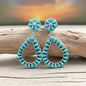 Turquoise and Sterling Silver Drop Earrings - Handcrafted Native America