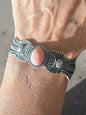 Kevin Billah - Queen Pink Conch and Sterling Silver Women's Cuff - Handmade Native American