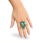 Larry Yazzie - Medium Freeform Cluster Ring - Sterling Silver & Sonoran Turquoise - Handmade Native American