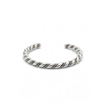 Michael Tahe - Barbed Wire Twisted Stacker Cuff Bracelet – Sterling Silver -  Native American Handmade