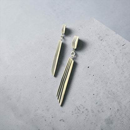 Leander Tahe's Beth Dutton Long Rectangular Sterling Silver Drop Earrings - Handmade Native American