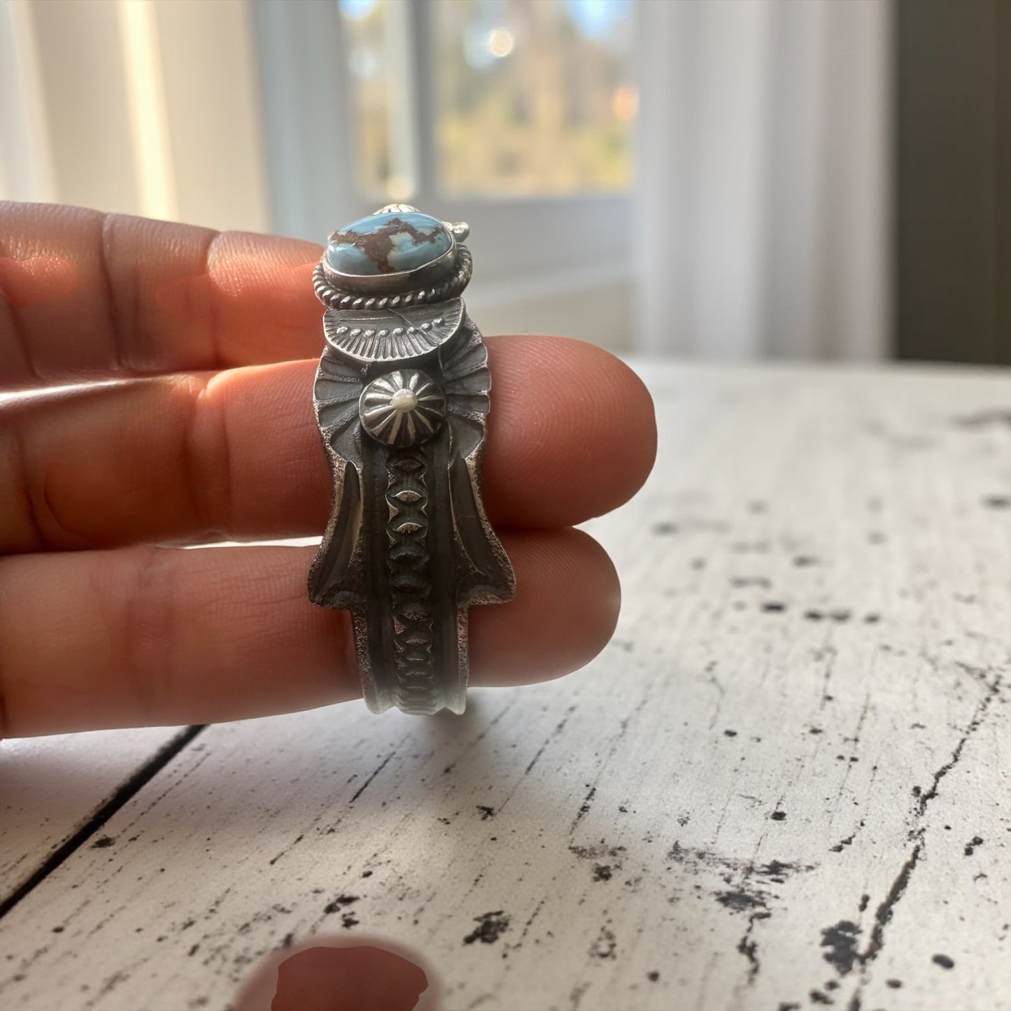 Kevin Billah - Sonoran Turquoise and Sterling Silver Women's Cuff - Handmade Native American