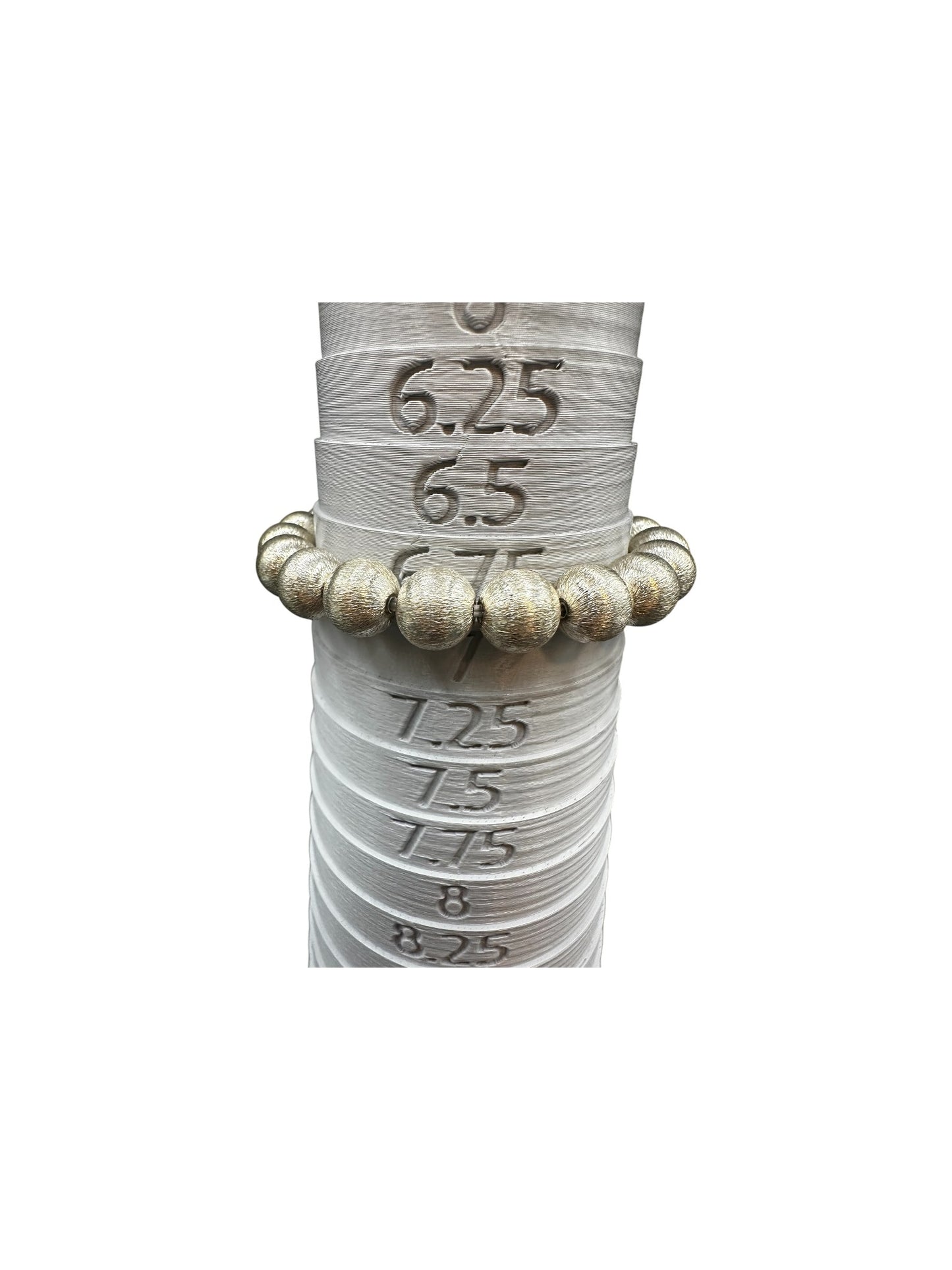 Copper w. Brushed Sterling Silver Stretch Bracelet – 10MM Pearls –  Hand-Strung Artisan Collection