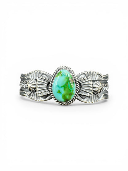 Kevin Billah - Sonoran Turquoise and Sterling Silver Women's Cuff - Handmade Native American