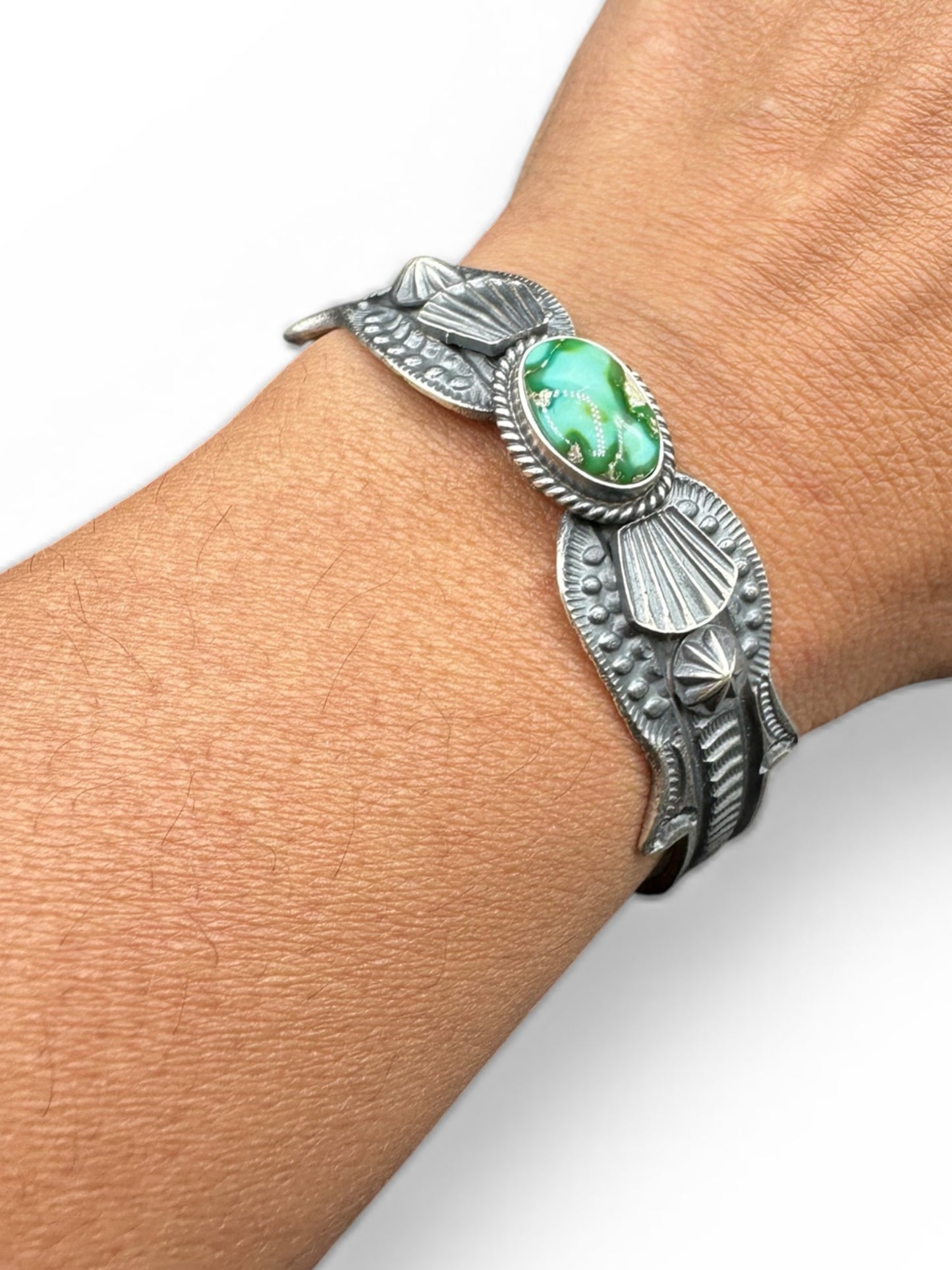 Kevin Billah - Sonoran Turquoise and Sterling Silver Women's Cuff - Handmade Native American
