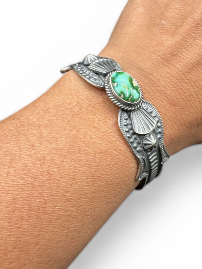 Kevin Billah - Sonoran Turquoise and Sterling Silver Women's Cuff - Handmade Native American