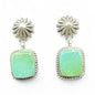 Solitaire - Turquoise and Sterling Silver - Drop Earrings - E. Richards - Handcrafted Native American