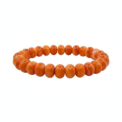 Orange Spiny Oyster Stretch Bracelet – 10MM Rondelle Beads –  Handstrung Artisan Collection