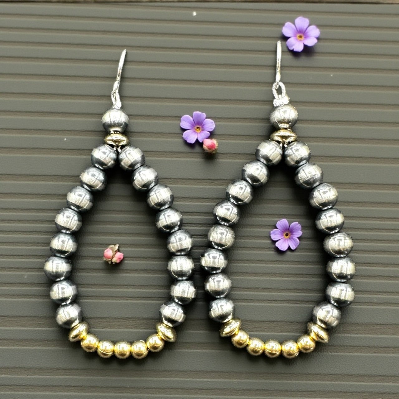 Teardrop - 5MM Pearls Dangle Earrings - Gold Filled & Sterling Silver - Hand Strung
