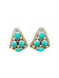 Medium Arrow Head Earrings - Multi Stone Turquoise Zuni - Handmade Native American - Molina Jack
