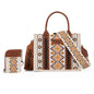Wrangler -  Aztec Small Tote Crossbody and Card Case - 2 Piece Set - Coffee