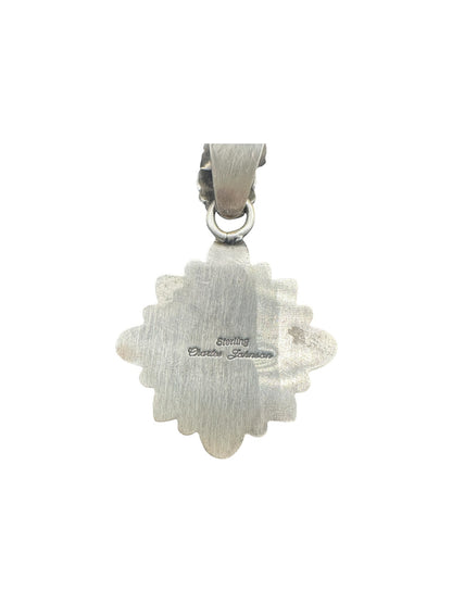 Floral Pendant - Turquoise and Sterling Silver  - Charles Johnson - Handcrafted Native American