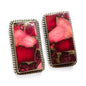 Byron Begay - Dahlia Rose and Sterling Silver Earrings - Handmade Native American