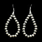 Teardrop Dangle Earrings - 5MM Pearls - Oxidized Sterling Silver - Hand Strung