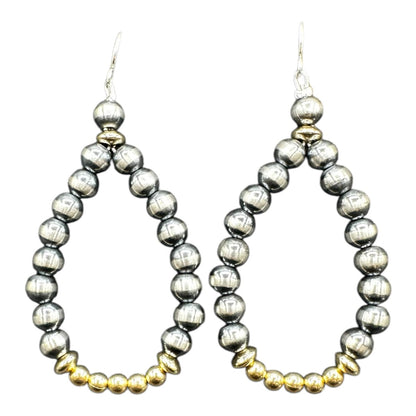 Teardrop - 5MM Pearls Dangle Earrings - Gold Filled & Sterling Silver - Hand Strung
