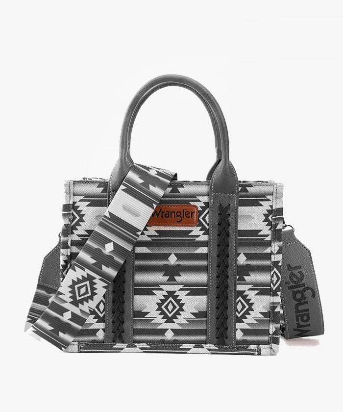 Wrangler -  Aztec Small Tote Crossbody and Card Case - 2 Piece Set - Coffee