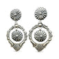 Large Concho Cut Out Earrings – Sterling Silver Hand Stamped - Authentic Native American Handmade – Eugene Charley - Made in USA