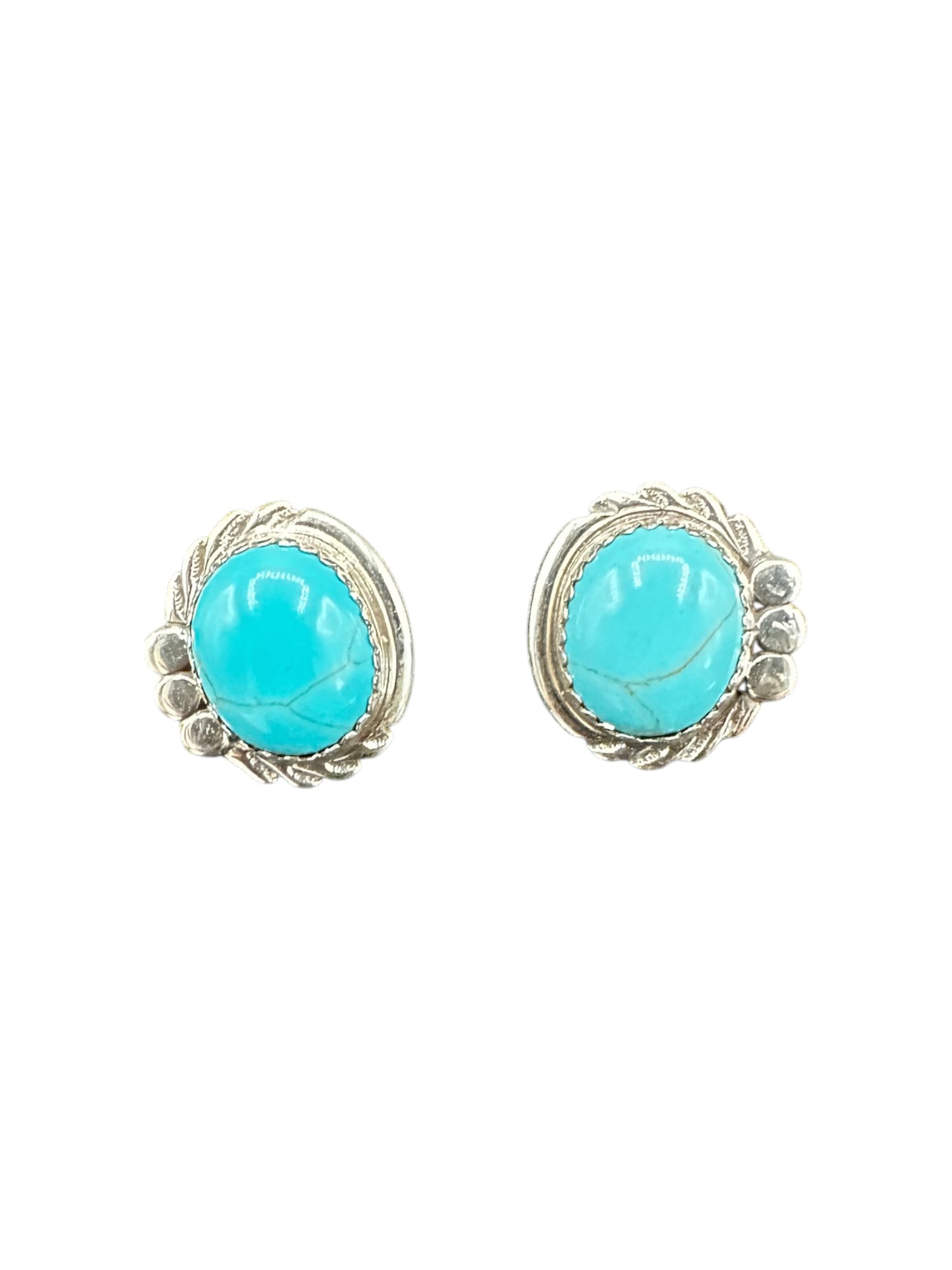 Small Everyday Cabochon Stud Earrings - Sterling Silver & Genuine Gemstones - Artisan Collection