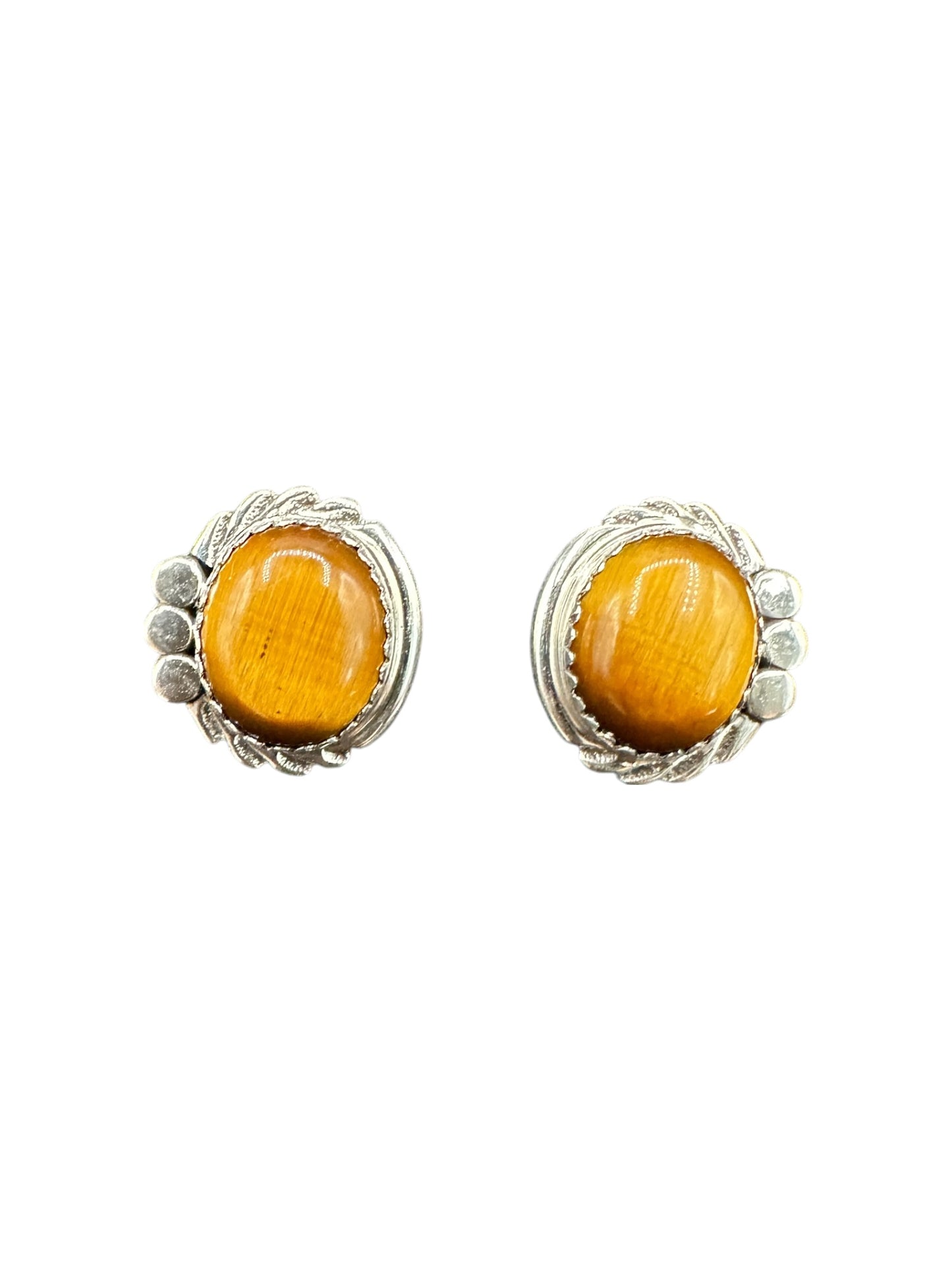 Small Everyday Cabochon Stud Earrings - Sterling Silver & Genuine Gemstones - Artisan Collection