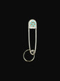 Keychain/Purse Charm - Large Safety Pin - Sterling Silver & Genuine Gem Stones - Artisan Collection