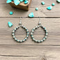 Turquoise and Sterling Silver 7MM Pearl Hoops - Hook Earrings - Handcrafted Native American