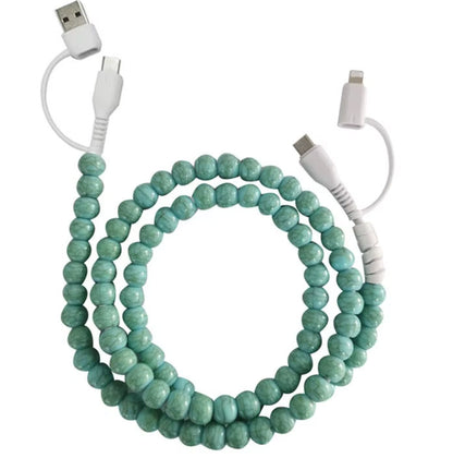 Upgrade 4-in-1 Multi-Function Chargers Pearl Design Charging Kit for Computer and All Phones - 1 meter Length