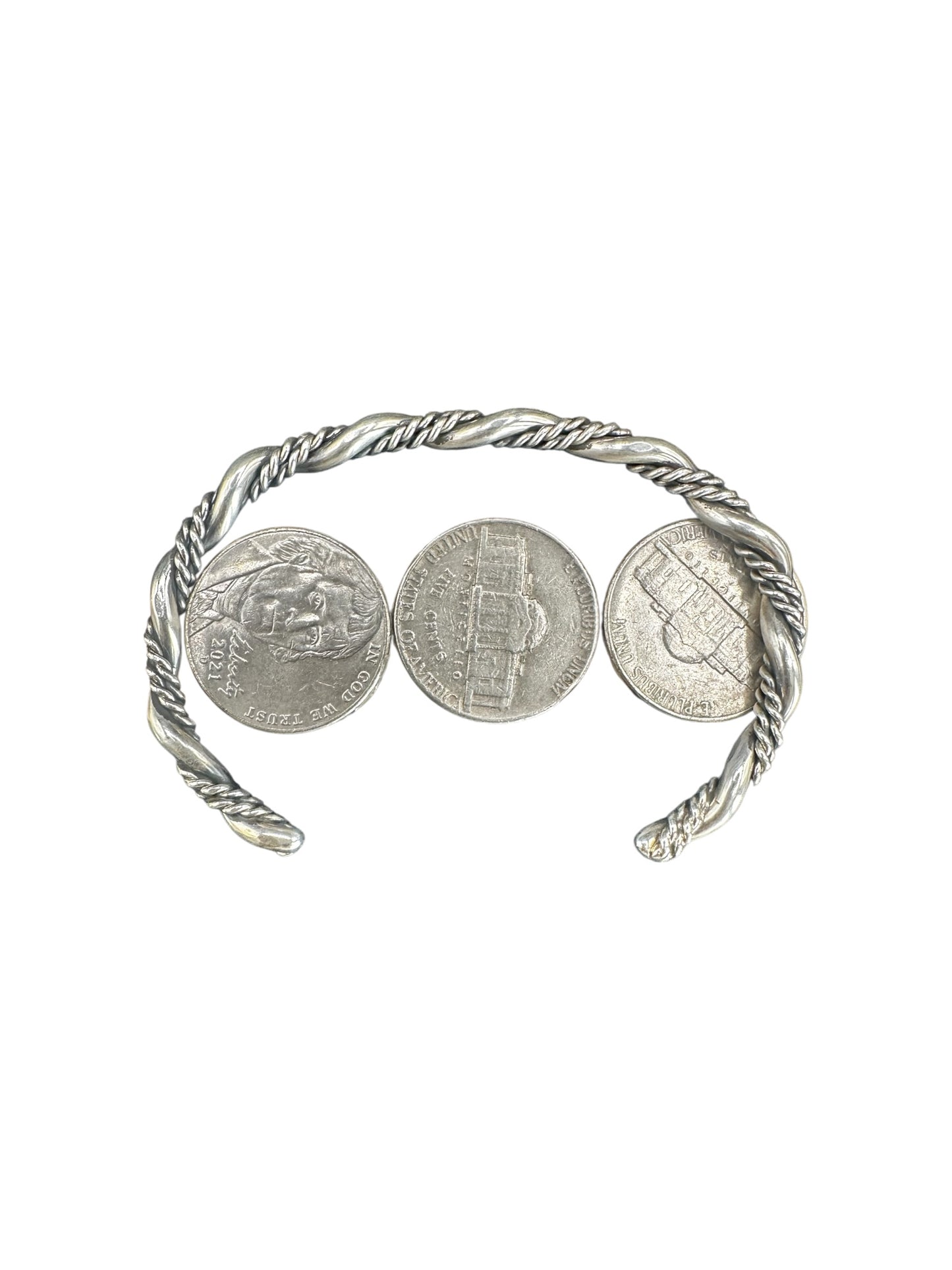 Twisted Slim Stacker Cuff Bracelet – Sterling Silver -  Native American Handmade
