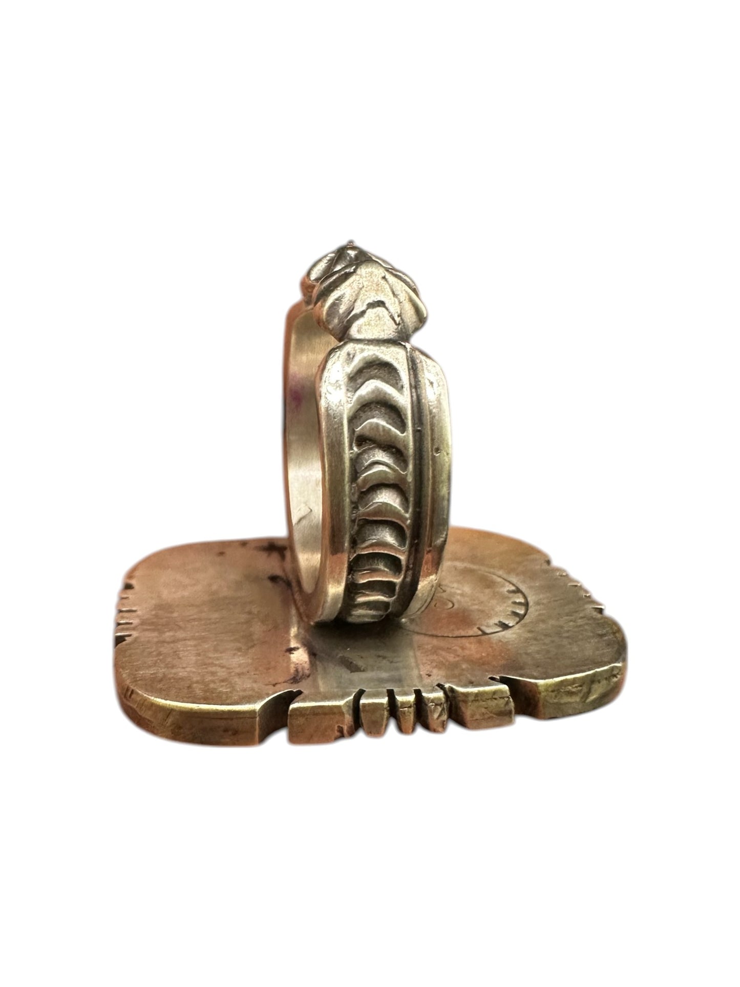 Medium Rectangle Cabochon Ring  – Sterling Silver and Genuine Turquoise Ring -  Authentic Handmade Native American – John McCray