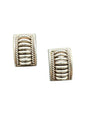 Medium Rectangle Stud Earrings – Sterling Silver Ring Inlay -  Native American Handmade – Tommie Charlie [327]