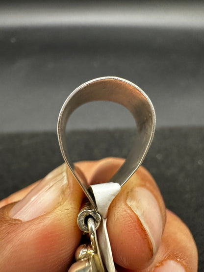 Medium Heart Pendant - Sterling Silver & Genuine Spiny Oyster - Handmade Native American - Tiffany Jones