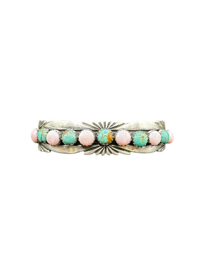Sterling Silver Women's Cuff - Sterling Silver and Turquoise - Handmade Native American - Toadlena