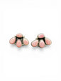 Medium Quarter Cluster Stud Earrings – Sterling Silver & Genuine Queen Pink Conch -  Authentic Native American Handmade – Marcella James - Made in USA