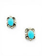 Small Butterfly Stud Earrings – Sterling Silver and Genuine Sleeping Beauty Turquoise -  Authentic Native American Handmade - American Sterling Silver - Made in USA