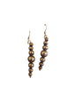 Silver Pearls Hook Earrings - Graduated Pearls - Oxidized Sterling Silver - Hand Strung