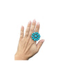 Large Cluster Kingman Turquoise - Cuff Ring - Handmade Artisan Collection