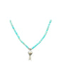 4MM Heishi Necklace – Genuine Turquoise with Sterling Silver Blossom Handmade Native American | Pueblo Craft | New Mexico, USA