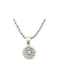 Chimney Butte Pendant - Floral Sterling Silver and Golden Hills Turquoise
