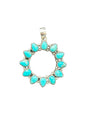 Medium Star Sun Pendant - Sterling Silver and Kingman Turquoise - Artisan Collection