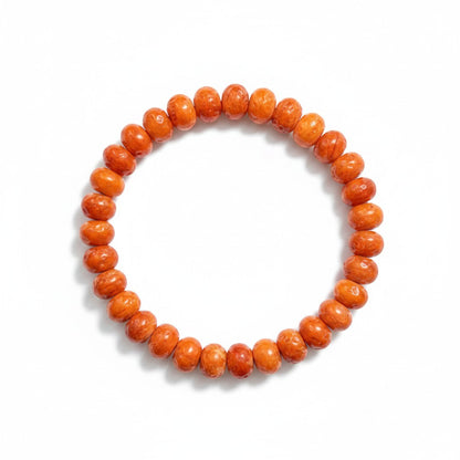 Orange Spiny Oyster Stretch Bracelet – 10MM Rondelle Beads –  Handstrung Artisan Collection