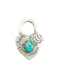 Small Heart Pendant - Sterling Silver & Genuine Turquoise - Handmade by Patricia Yazzie