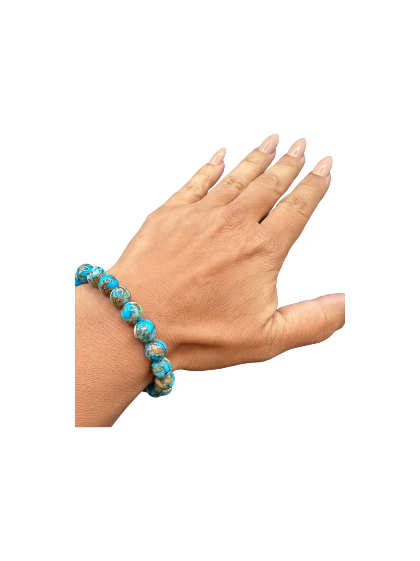 8MM Genuine Turquoise Mojave Beads – Stretch Bracelet Artisan Collection