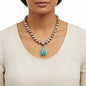 Jon McCray Free Form Pendant – Genuine Turquoise and Sterling Silver - Handmade Native American