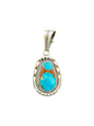 Steve Yellow Horse Teardrop Pendant – Genuine Turquoise and Sterling Silver - Handmade Native American