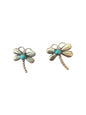Dragonfly Stud Earrings - Sterling Silver & Genuine Turquoise - Artisan Collection