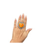Large Heart Cabochon Ring  – Sterling Silver and Genuine Spiny Oyster -  Authentic Handmade Native American – Kevin Billah
