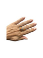 Small Double Teardrop Adjustable Ring - Sterling Silver & Spiny Oyster